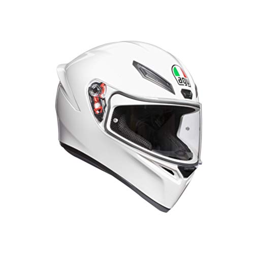 AGV 0281A4I0_001_MS K1 Solid Casco Moto Integral, Blanco, MS