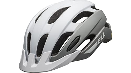 BELL Trace MIPS Cascos de Bicicleta, Hombre, Blanco Mate y Plateado, L