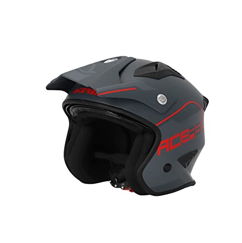 ACERBIS HELMET JET ARIA 2206, grey/red, M