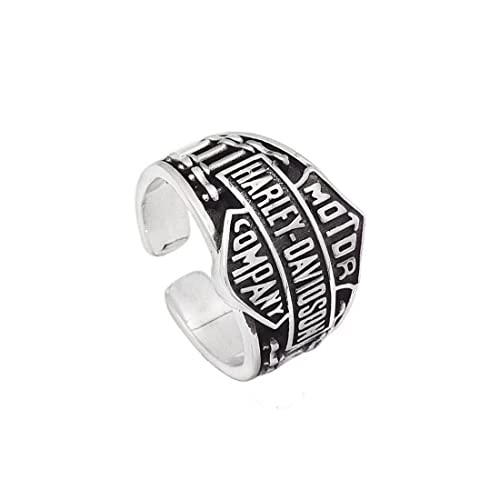 MenYiYDS Anillo Plata Joyas Hombre Locomotora Viento Harley Ajustable Retro Clásico Fiesta Mujer Pareja Exquisita Moda Simplicidad Cumpleaños Conmemorar Regalo