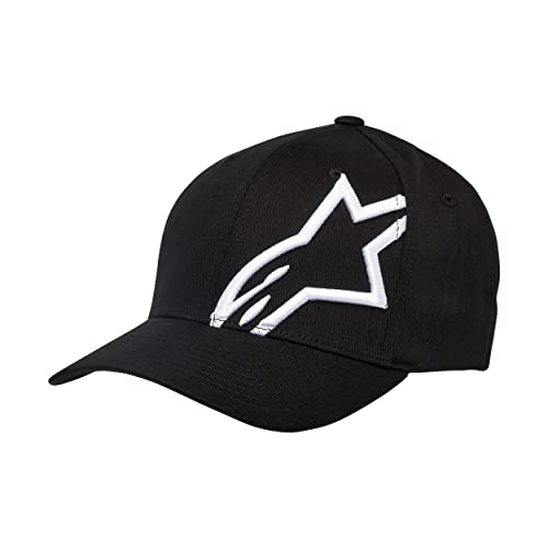 Alpinestar Corp Shift 2 Flexfit Gorra Flexfit Visera Curva Logo Bordado 3D, Hombre, Black/White, S/M