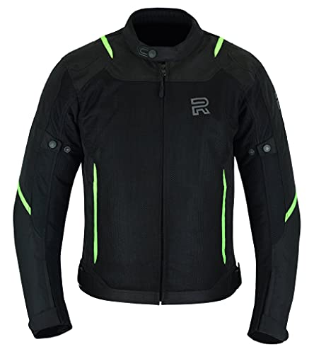 RAXUS Chaqueta Moto Verano Para Hombre-Track CoolPro, Homologada CE (FLUOR, 2XL)