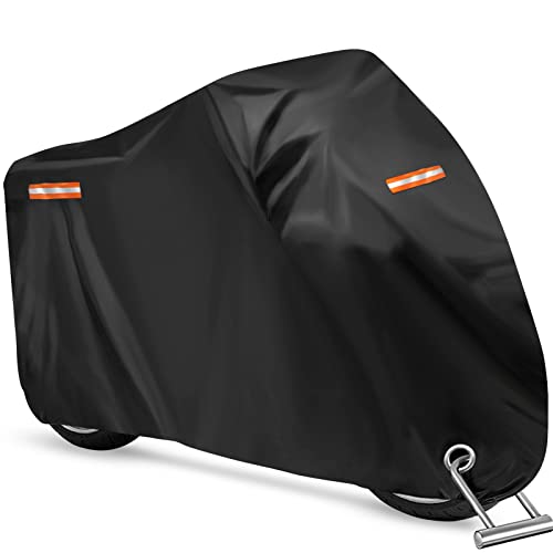 Funda Scooter Impermeable, unibelin Funda para Moto Cubierta, Cubierta Motocicleta con Orificio de Bloqueo para Scooter, Exterior, Polvo, Nieve, Lluvia, Protección UV (245x105x125cm)