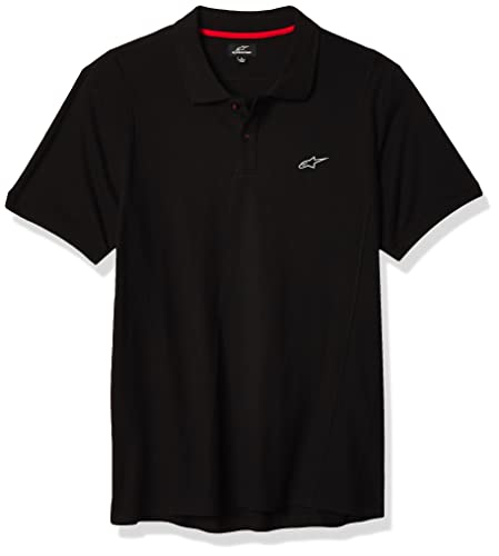 Alpinestar Capital Polo de Manga Corta, Tejido piqué con Logo en el Pecho, Hombre, Black, M