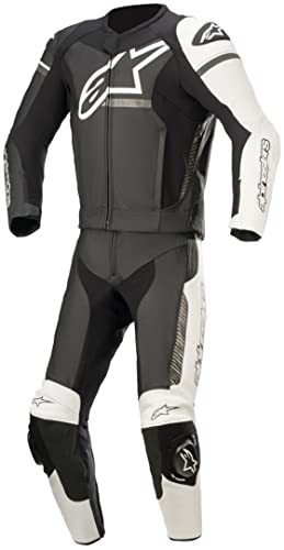 Alpinestars GP Force Phantom Traje de cuero de motocicleta de dos piezas (Black/White/Grey,48)