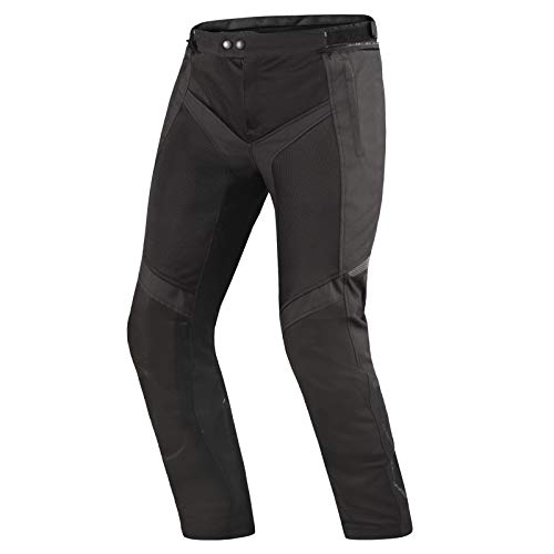 SHIMA JET Paneles MESH Transpirables, Membrana Impermeable y Extraíble, Protector de Espalda de Nivel 2 Incluido, Ajustes Avanzados (Hombre, Pantalones, Negro, S)