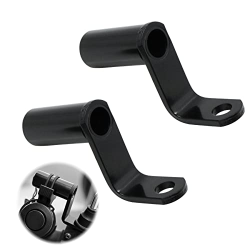 Motocicletas Manillar Extensor de Trabajo - Luces Titular Universal Barra Luz para La Linterna Espejo Retrovisor Bicicleta Speedo Titular Delantera (2 Piezas, Negro)