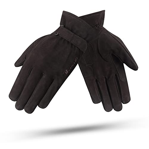 Laps Marrón | Guantes Moto Cuero de Hombre para Verano | Guantes para Moto de Piel Suave y Cómodo 100% Retro con Inserción de Kevlar para Mayor Protección - Homologado CE - Accesorios Moto Talla L