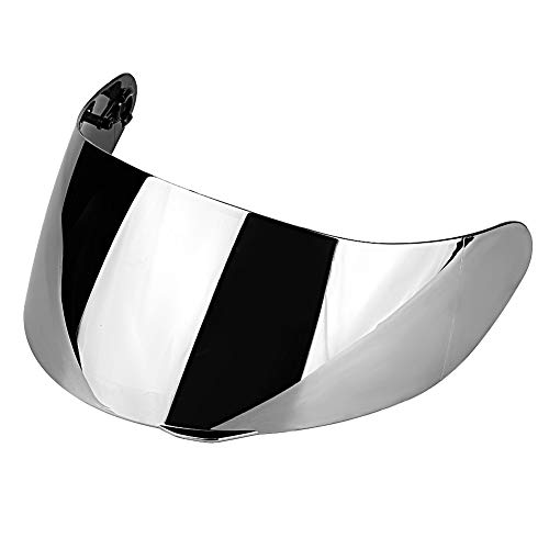 Akozon Protector de viento para motocicleta Visera de lente ajuste de cara completa Visor de lente de cara completa para AGV K1 K3 SV K5 K5-S(Plateado)