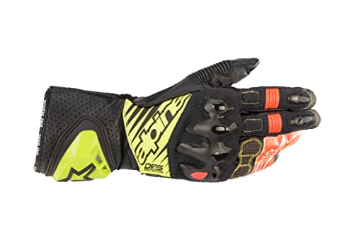 Alpinestars GP Tech V2 Youth Gloves (3XL, negro/amarillo, fluoro/blanco y rojo)