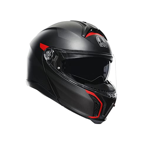 AGV CASCO TOURMODULAR MULTI MPLK XS FREQ MATT GUNMETAL/RED