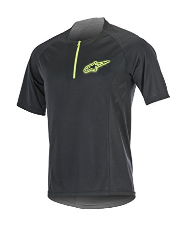 Alpinestars Rover 2 del Hombres Manga Corta Jersey, Hombre, Color Black Bright Green, tamaño Medium