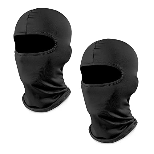Paquete de 2 máscaras a Prueba de Viento, pasamontañas, máscara Transpirable, Accesorios Deportivos, Unisex, aplicar para Actividades al Aire Libre, Ciclismo, protección UV (Negro)