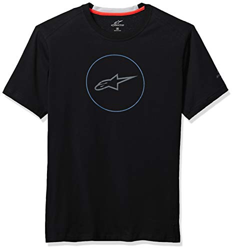 Alpinestar Disk Ride Dry tee Camiseta técnica de Alta transpirabilidad., Hombre, Black, S