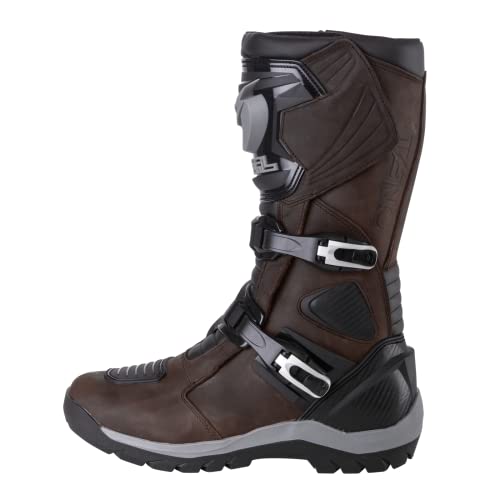 O'NEAL | Botas de Motocicleta | Enduro Aventura | Bota de Turismo Robusta e Impermeable, Plantilla Reforzada de Metal, Plantilla Reemplazable | Bota Sierra Pro | Adulto | Marrón | Talla 45