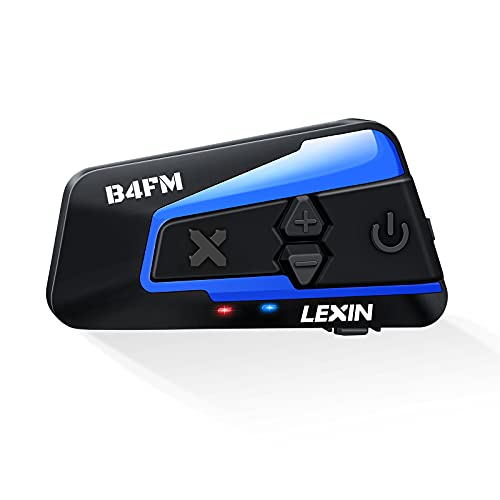 LEXIN B4FM Intercomunicador Casco Moto Bluetooth, Manos Libres 1-10 Motoristas, Sistema Comunicación con Compartir Música, Auriculares para Motocicleta