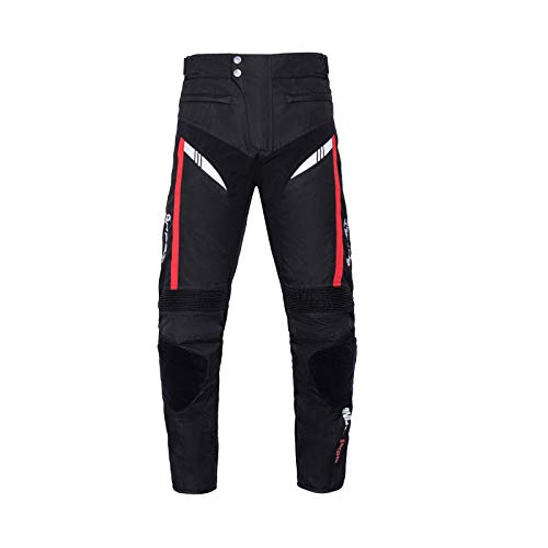 BEDSETS Pantalones de Moto Para Hombre, Pantalones de Mezclilla, Pantalones de Motocross, Jeans Con 2 Pares de Almohadillas Protectoras, Con Forro Protector (Devil black,XL)