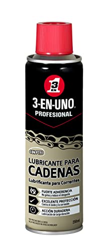 3 EN UNO Profesional - Lubricante de cadenas con PTFE en Spray-250 ml, Incoloro (34470)