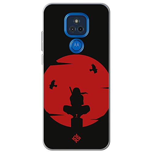Movilshop Funda para [ Motorola Moto G Play 2021 ] Friki y Gamer [ Figura sobre la Luna Roja ] de Silicona Flexible Transparente Carcasa Case Cover Gel para Smartphone.