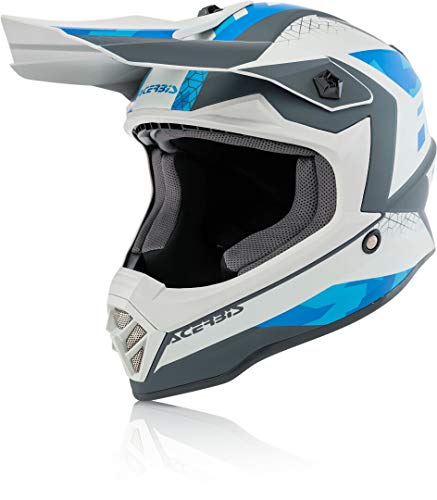 Acerbis Casco Impact Steel Junior Azul/Gris T50, Infantil, 3XS