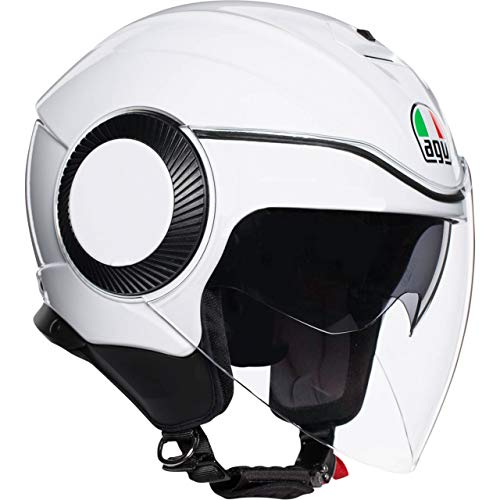 AGV Abierto E2205 Orbyt Solid Casco Moto Jet, Hombre, Blanco Perla, Medium