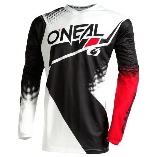 O'Neal | Jersey de Motocicleta | Enduro Motocross | Protección Acolchada para los Codos, Ajuste para una máxima Libertad de Movimiento | Jersey Element Threat | Adultos | Gris Negro | Talla XXL