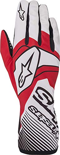 Alpinestars Guantes de karting Tech-1 K Race v2 para hombre, blanco/rojo, talla XL