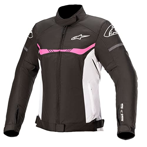 Alpinestars Stella T-SP S Waterproof Jacket Black/White/Fuchsia Ropa de Moto, Color Blanco y Fucsia, Extra-Large para Mujer