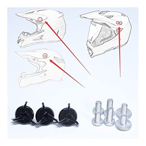 Tornillo del casco de la motocicleta, Tornillos especiales de casco de carretera for la fijación del Sun Visor, Sun Visor Tornillo Set Accesorios de casco de motocicleta, Tornillo de casco