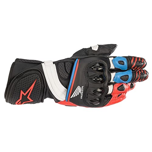 Alpinestars Honda GP Plus R V2 Guantes de Motocicleta (Black/Red/Blue,L)