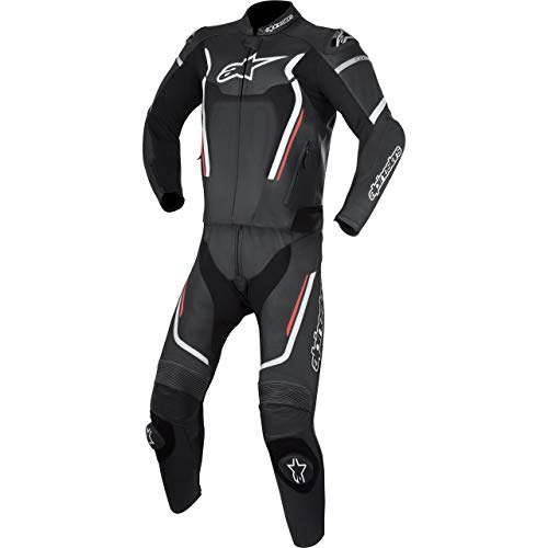 Alpinestars Motegi V2 54 - Traje combinado de piel (2 piezas), color negro, blanco y rojo