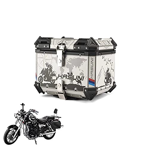 HGTRH Maleta Moto Trasera Aluminio, Baul Moto Cuadrado Desenganche RáPido, BaúL Moto 39 * 31 * 31cm - 36L Universal Top Case Moto con Forro Interior Y Placa Base De Liberación Rápida