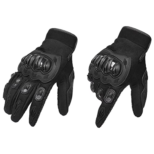 Carrfan Hombres Guantes de Motocicleta Pantalla Táctil Dedo Completo Moto Carreras Ciclismo Motocross Montaña Respirable Blanco M/L/XL