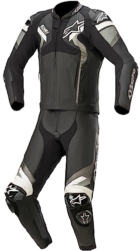 Alpinestars Atem V4 Traje de cuero de motocicleta de dos piezas (Black/Gray/White,48)