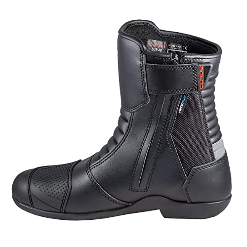 CURVE Botas Motocicleta Magnes WP Negras | Hombre y mujer | Microfibra | Uso urbano | Protecciones tobillo y talón, detalles reflectantes, cremallera y velcro, suela antideslizante | CE | Talla 41