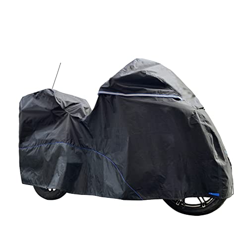 FENRIR 420D Funda moto impermeable Cubierta para moto para exteriores para K1600GTL GL1800 Gold Wing Roadmaster Limited Dark Horse Road Glide Limited Ultra Limited CVO Limited (275 x 110 x 130 cm)