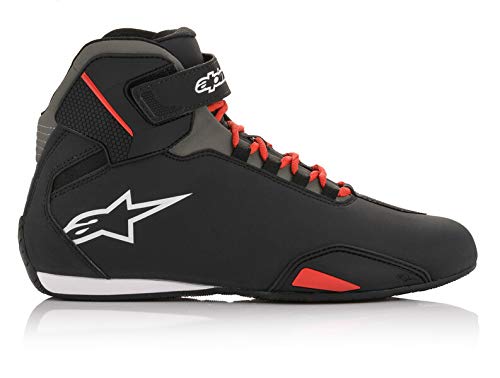 Alpinestars Botas de Moto Sektor Shoe Black Red, Negro/Rojo, 40