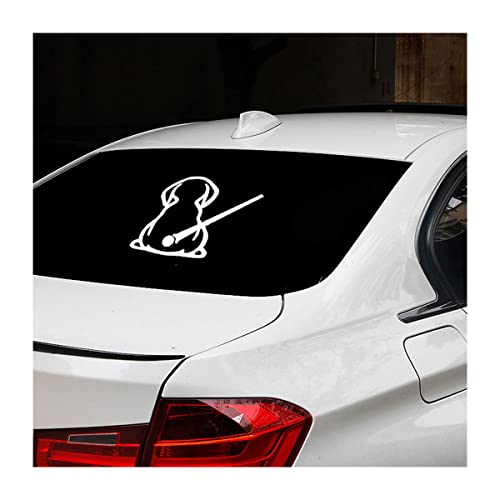 CGEAMDY Calcomanías del Limpiaparabrisas del Perro, 2 Piezas Pegatinas Reflectantes de Perro Bonito para Coche con Cola Móvil, Etiqueta Engomada de Decoración Reflexiva la Impermeable (Blanco)