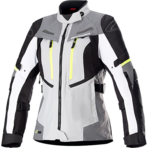 Alpinestars Stella Bogota Pro Drystar - Chaqueta de motocicleta para mujer, color gris/amarillo, talla XL, Gris/Amarillo, XL