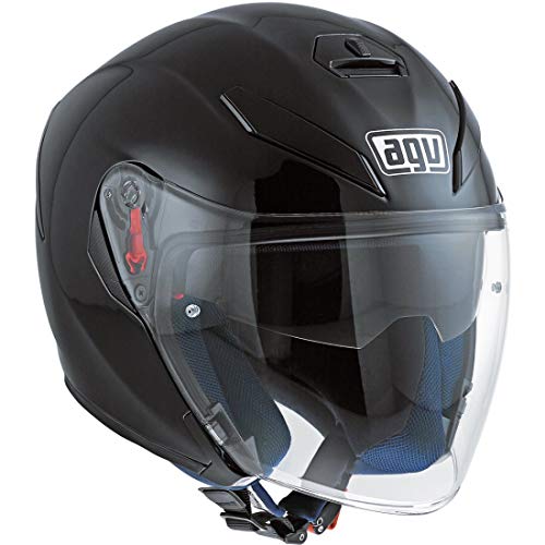 AGV K-5 Solid Casco Moto Jet, Hombre, Negro, L