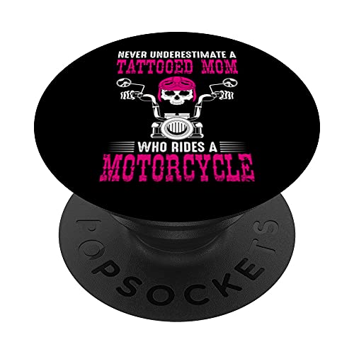 Madre Biker Tatuaje Día De La Madre Motera Motociclista Moto PopSockets PopGrip Intercambiable