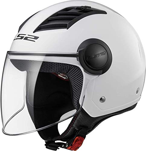 Casco abierto para moto LS2 Airflow L blanco brillo (XL)