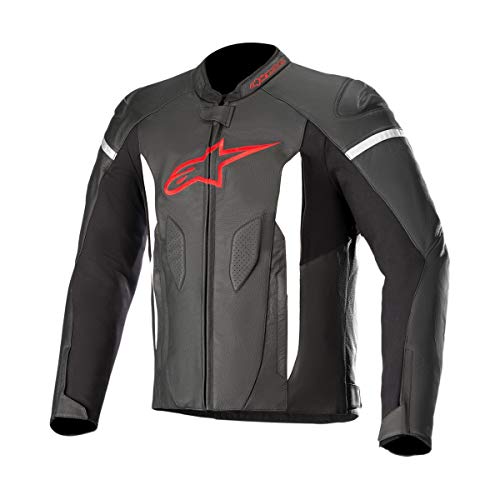 Alpinestars Faster Airflow - Chaqueta de moto de piel para hombre, color negro y rojo, 54