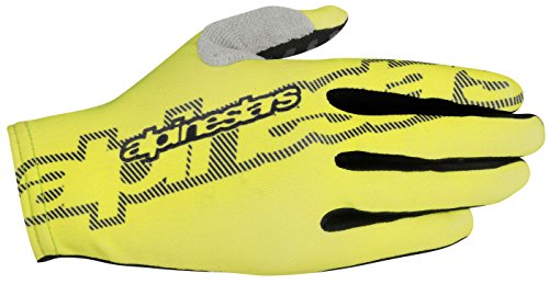 Alpinestars Guantes F-Lite para Hombre - Negro/Negro/Amarillo ácido, L