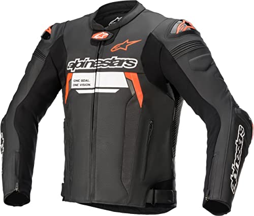 Alpinestars Missile V2 Ignition - Chaqueta de piel para moto, color negro y rojo, 50