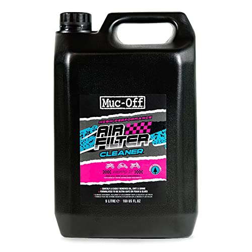 Muc-Off Limpiador de Filtro de Aire, 5 Litros – Limpiador de Filtro para Motocross y Deportes de Motor – Limpia Filtros de Moto Biodegradable - Elimina Aceite y Suciedad para Máxima Potencia