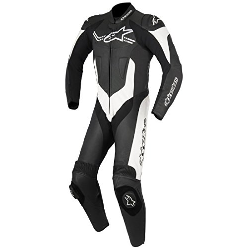 Alpinestars Challenger V2 - Mono de cuero de 1 pieza (talla 56), color negro y blanco