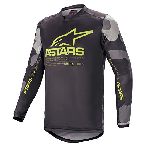 Alpinestars Racer Tactical MX Jersey X Grande Gris Camo Amarillo Fluo