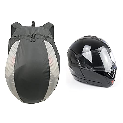 Scoutteemo Mochila para casco de moto, impermeable, para motocicleta, ligera, para entrenamiento deportivo, para senderismo, baloncesto, 28 l, Negro