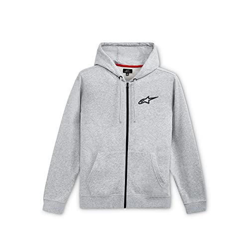 Alpinestars, Ageless Chest Hoodie, Sudadera con Cremallera Y Capucha, Brezo Gris/Negro, S, Hombre